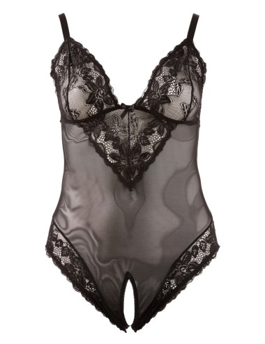 Body Ouvert Noir Grande Taille Powernet | Roselyse Lingerie