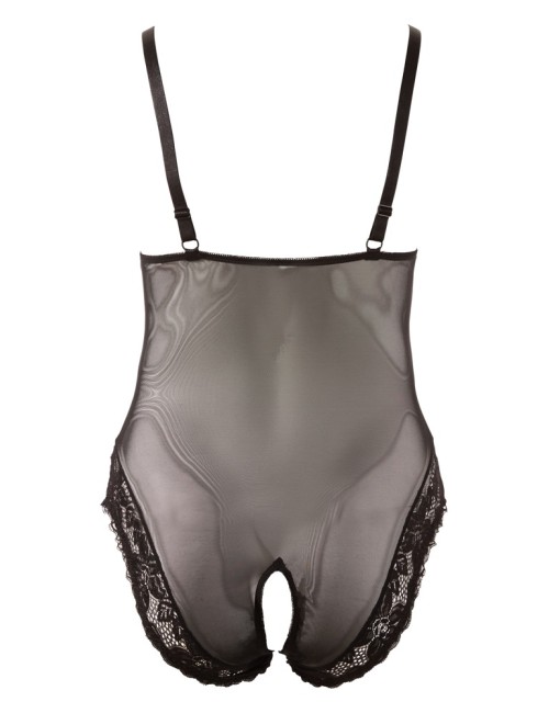Body Ouvert Noir Powernet Dentelle Grande Taille Cottelli CURVES