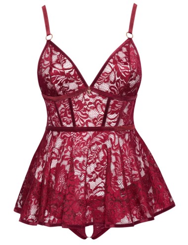 Nuisette Dentelle Rouge Grande Taille | Roselyse Lingerie