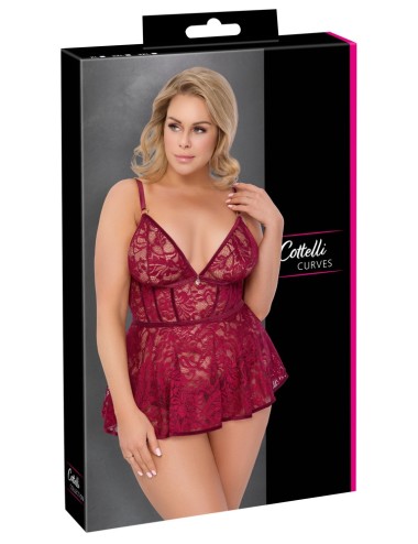 Nuisette Dentelle Rouge Grande Taille | Roselyse Lingerie