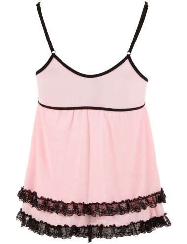 Nuisette Doublée Rose Dentelle Florale & String Cottelli Lingerie