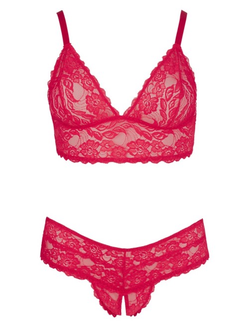 Soutien-Gorge et Culotte Dentelle Rouge Cottelli Curves | Lingerie Grande Taille