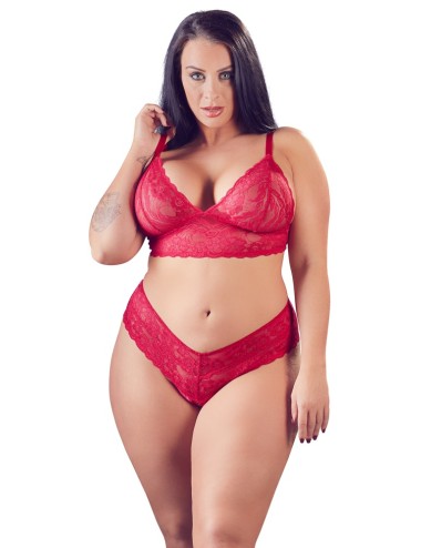 Soutien-Gorge et Culotte Dentelle Rouge Cottelli Curves | Lingerie Grande Taille