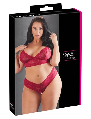 Soutien-Gorge et Culotte Dentelle Rouge Cottelli Curves | Lingerie Grande Taille