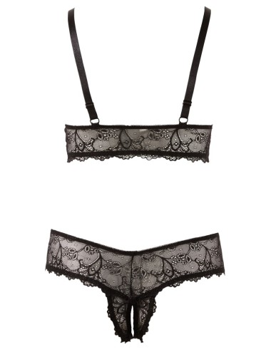 Soutien-Gorge et Culotte Dentelle Noir Cottelli Curves