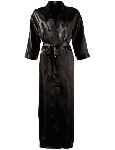 Kimono long en satin noir Cottelli LINGERIE