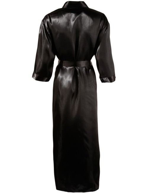Kimono long en satin noir Cottelli LINGERIE