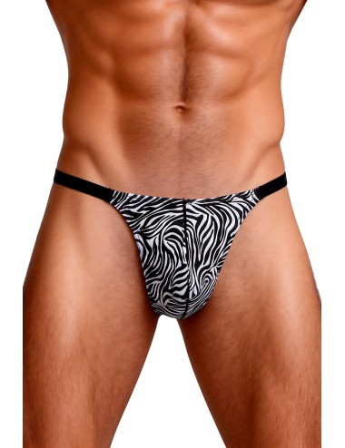 String sexy pour homme imprimé zèbre