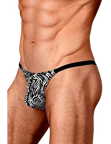 String sexy pour homme imprimé zèbre