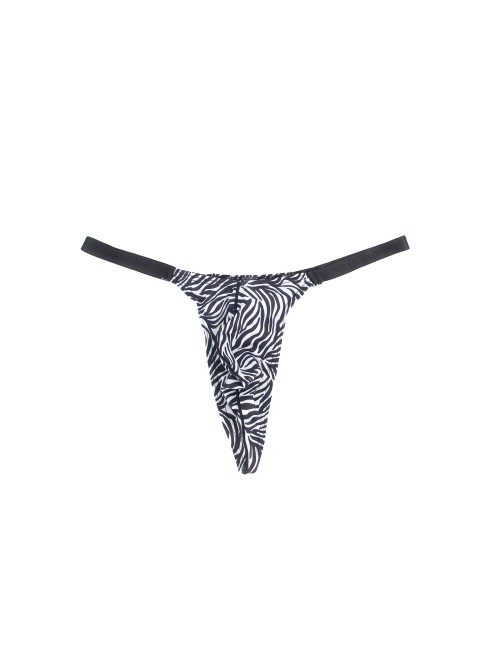 String sexy pour homme imprimé zèbre