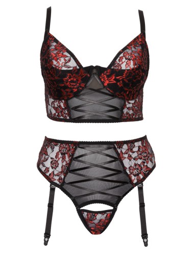 Ensemble Longline & Porte-Jarretelles Cottelli CURVES Noir | Grande Taille