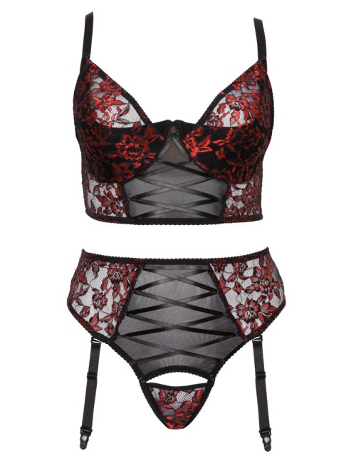 Ensemble Longline & Porte-Jarretelles Cottelli CURVES Noir | Grande Taille