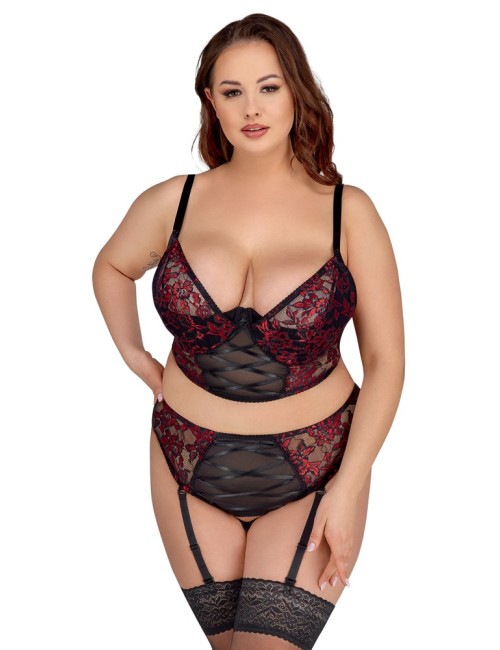 Ensemble Longline & Porte-Jarretelles Cottelli CURVES Noir | Grande Taille