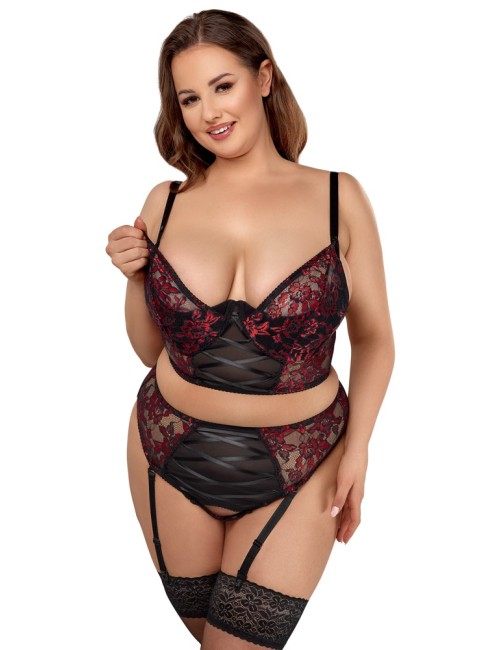 Ensemble Longline & Porte-Jarretelles Cottelli CURVES Noir | Grande Taille