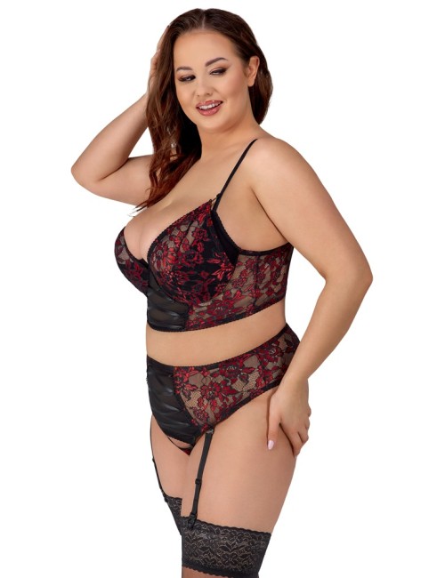 Ensemble Longline & Porte-Jarretelles Cottelli CURVES Noir | Grande Taille