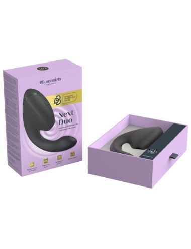 WOMANIZER NEXT DUO NOIR – STIMULATEUR CLITORIEN & G-SPOT HAUT DE GAMME