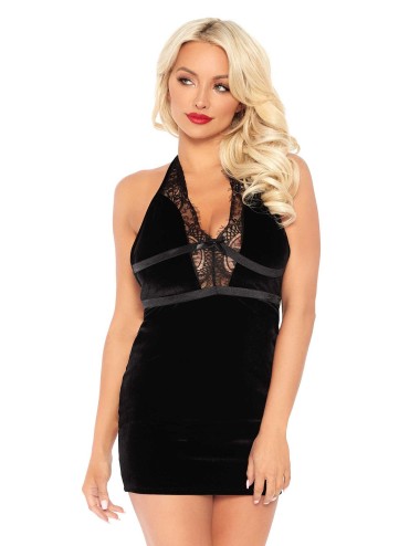 Robe Dos Nu en Velours - Leg Avenue