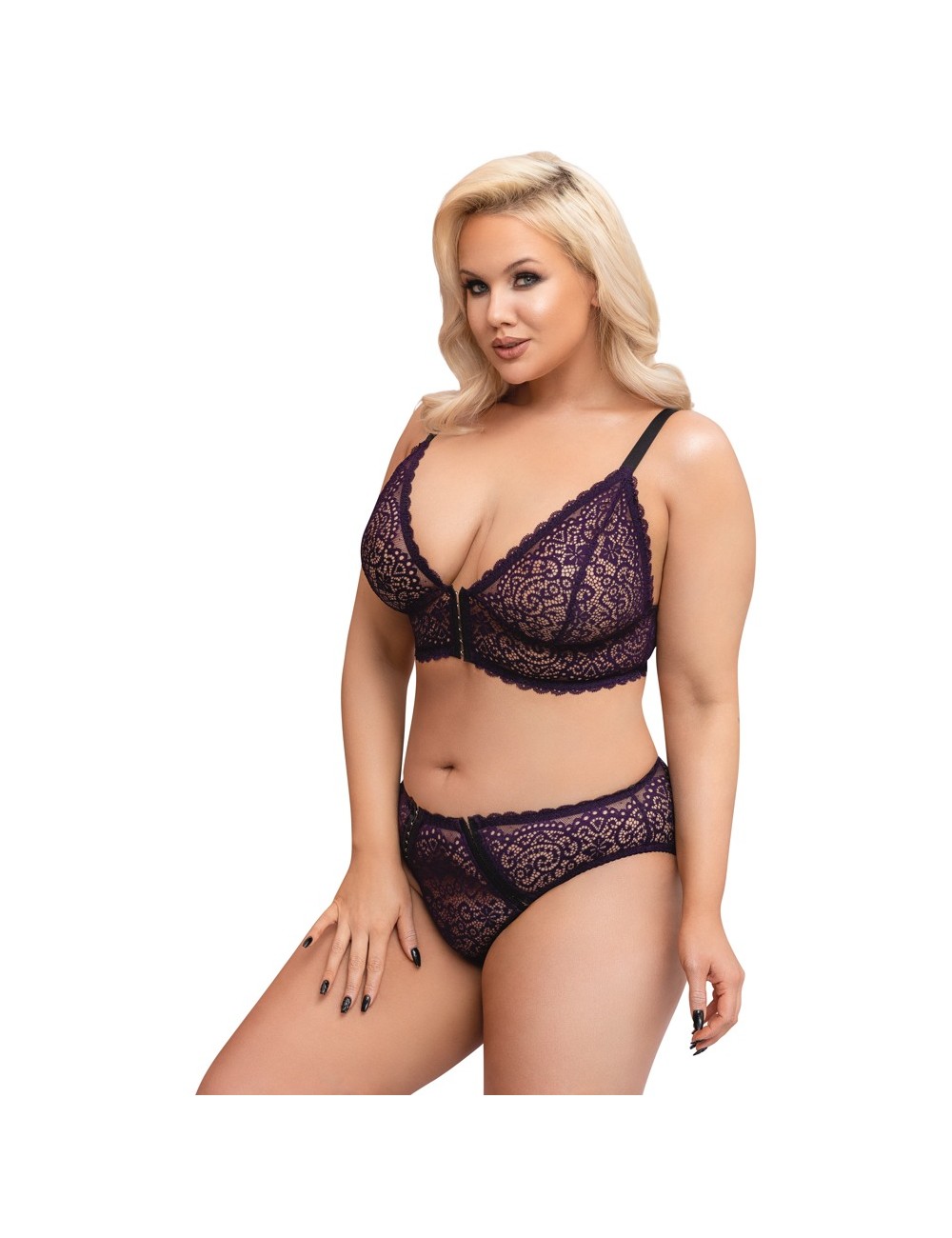 Ensemble Soutien-Gorge Violet Grande Taille