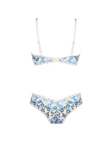 Ensemble lingerie Avanua Bluebella dentelle florale bleu blanc noir