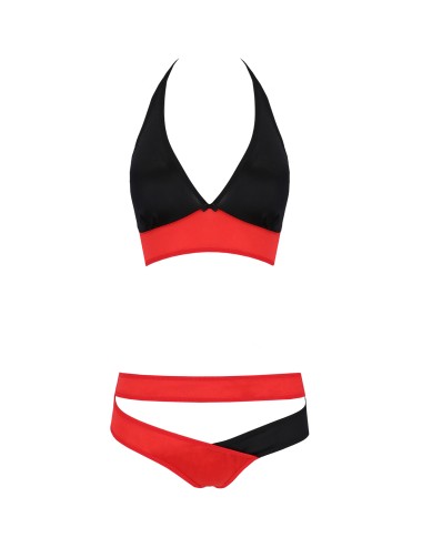 Ensemble lingerie Avanua Harper rouge et noir avec soutien-gorge et culotte