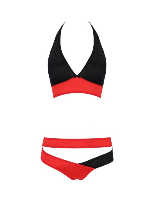Ensemble lingerie Avanua Harper rouge et noir avec soutien-gorge et culotte