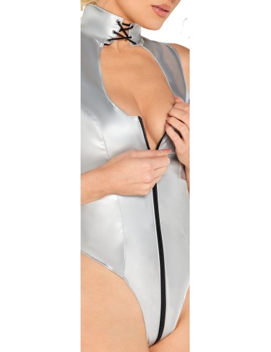 Body Vinyle Argenté Black Level – Lingerie Sexy
