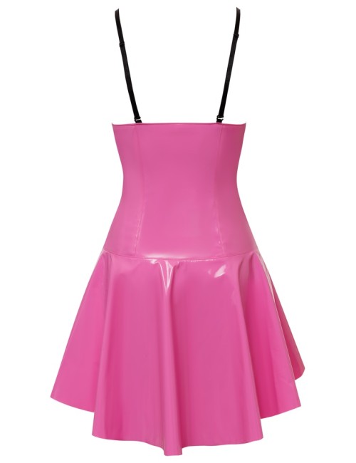 Robe en vinyle brillante avec fermeture éclair argentée Black Level