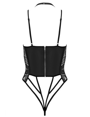 Body Noir Wetlook & Dentelle Kotek – Élégance Sensuelle | Roselyse Lingerie