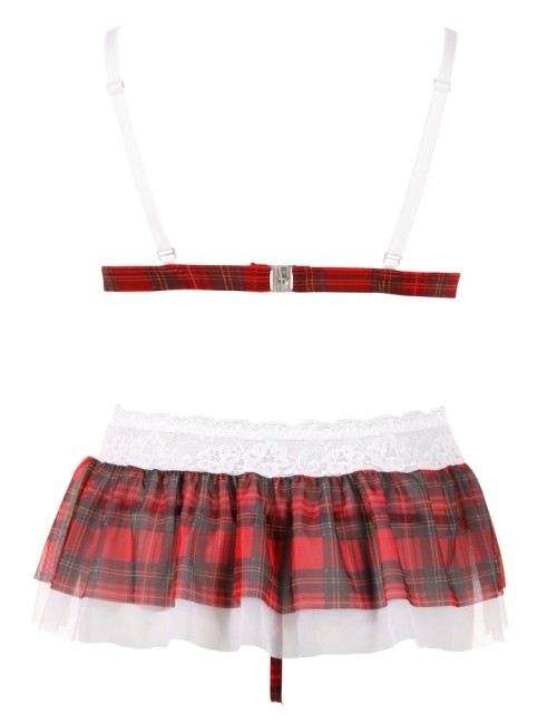 Set Lingerie Écolière Rouge Cottelli – Dentelle & Jupe Sexy