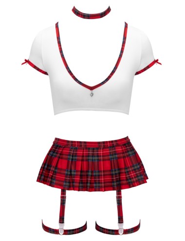 Costume Écolière Rouge Cottelli – Uniforme Sexy à Bretelles