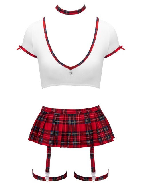 Costume Écolière Rouge Cottelli – Uniforme Sexy à Bretelles