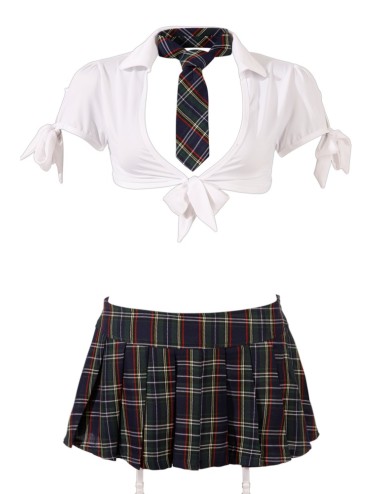 Costume d'Écolière Sexy 4 Pièces Blanc | Cottelli COSTUMES
