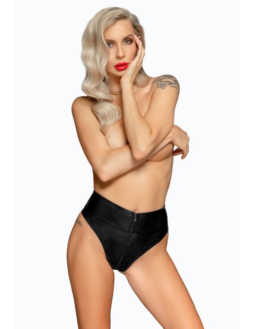 Culotte tanga zippée snake wetlook F276
