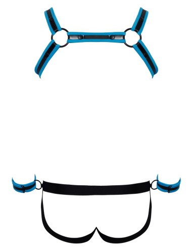 Ensemble bondage Svenjoyment néoprène noir et bleu