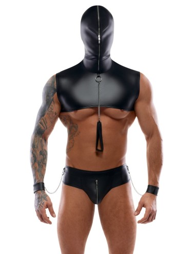 Ensemble bondage Svenjoyment noir avec capuche et accessoires