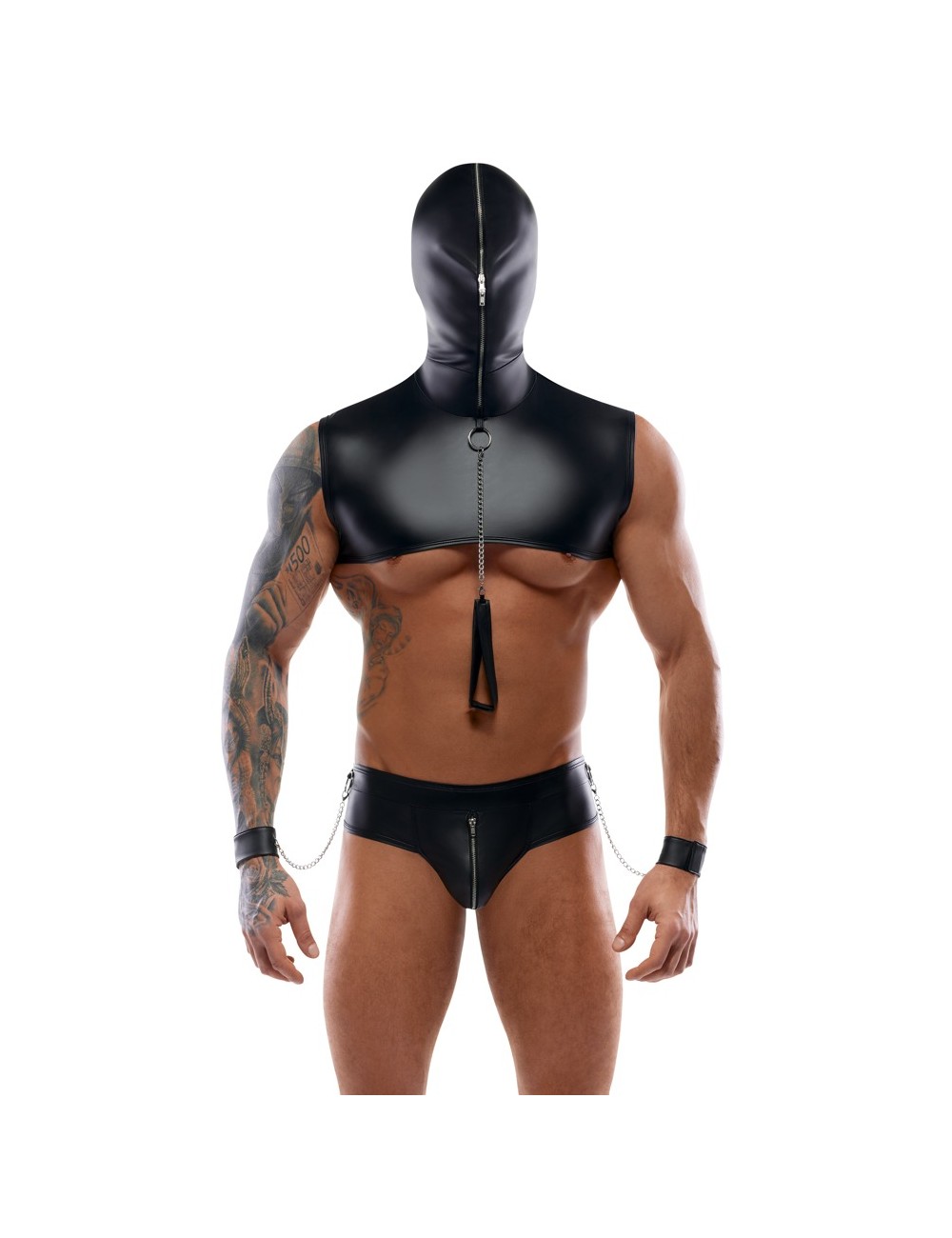 Ensemble bondage Svenjoyment noir avec capuche et accessoires