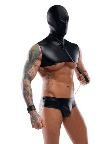 Ensemble bondage Svenjoyment noir avec capuche et accessoires