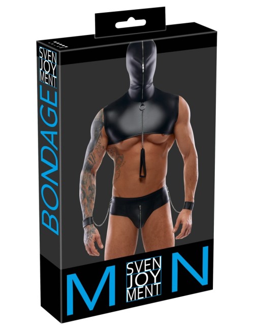 Ensemble bondage Svenjoyment noir avec capuche et accessoires