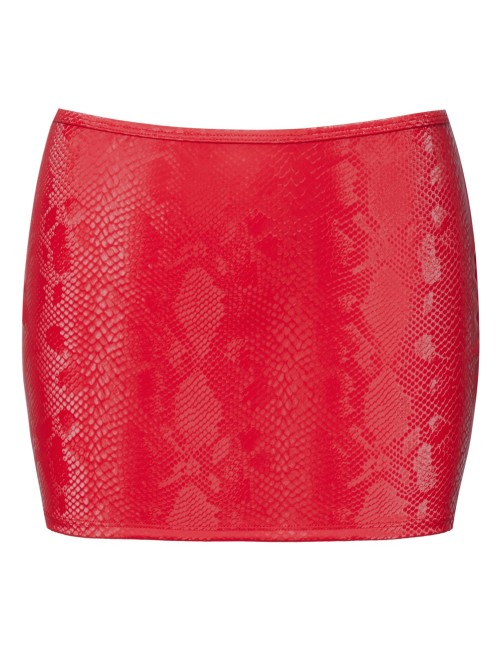 Cottelli PARTY – Jupe Courte Effet Peau de Serpent Rouge