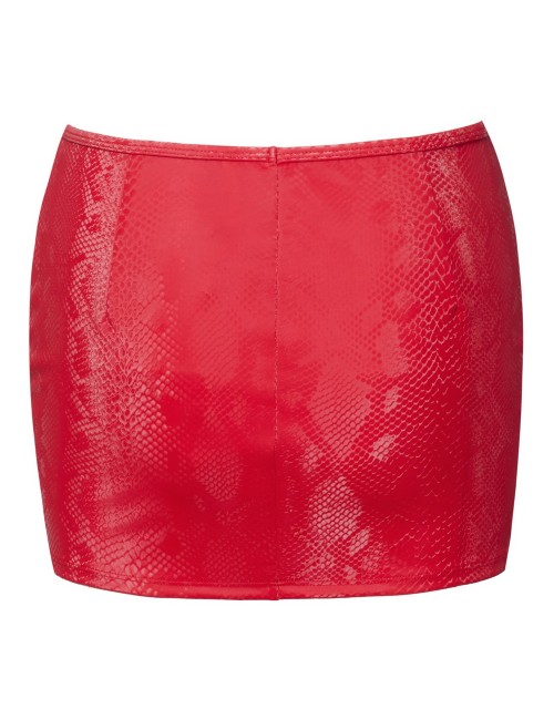 Cottelli PARTY – Jupe Courte Effet Peau de Serpent Rouge