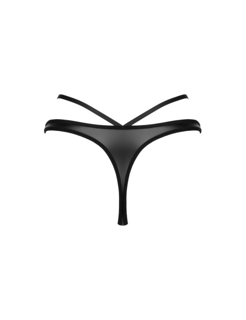 KOTEK Wetlook String Noir Double Bande – Lingerie Sexy