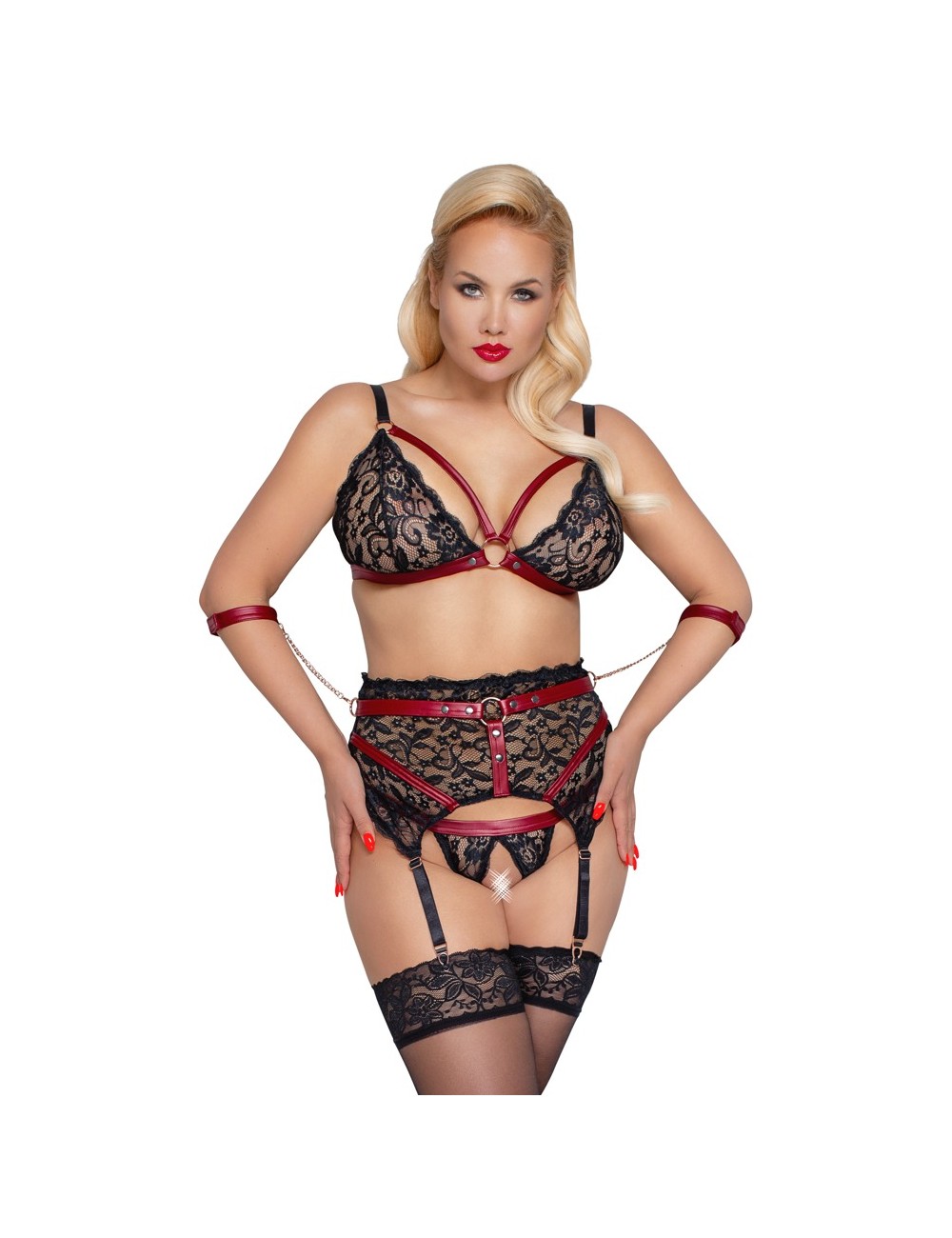 Ensemble porte-jarretelles Suspender Set Cottelli BONDAGE