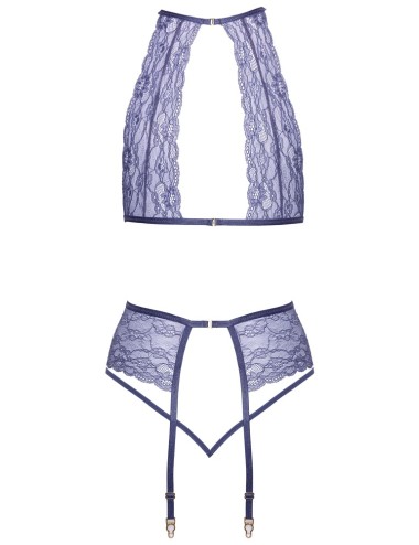 Ensemble lingerie Kissable lavande 3 pièces en dentelle
