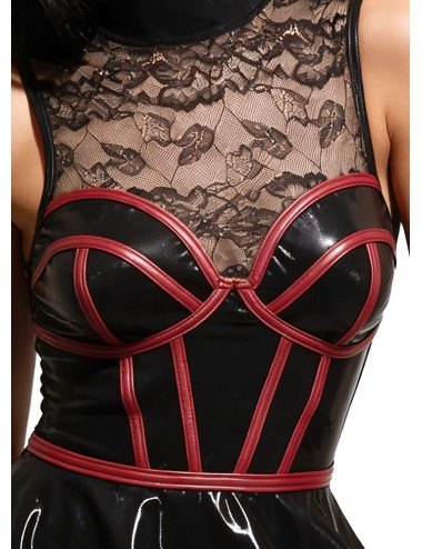 Robe Courte Wetlook & Dentelle Noire Cottelli PARTY