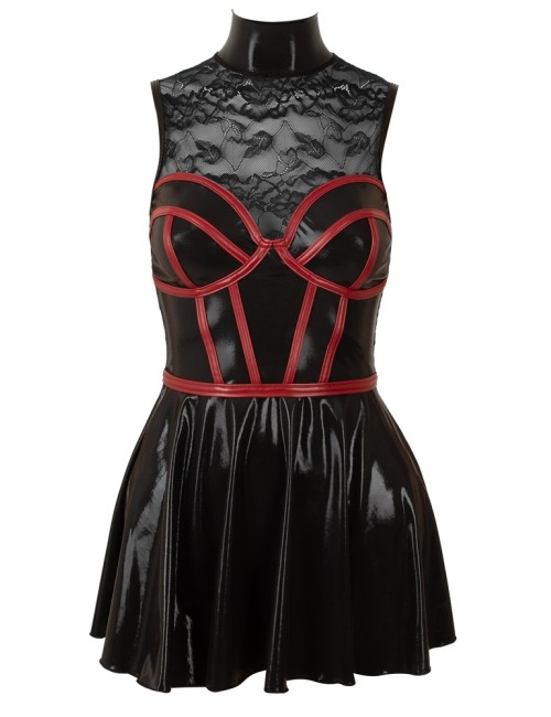 Robe Courte Wetlook & Dentelle Noire Cottelli PARTY