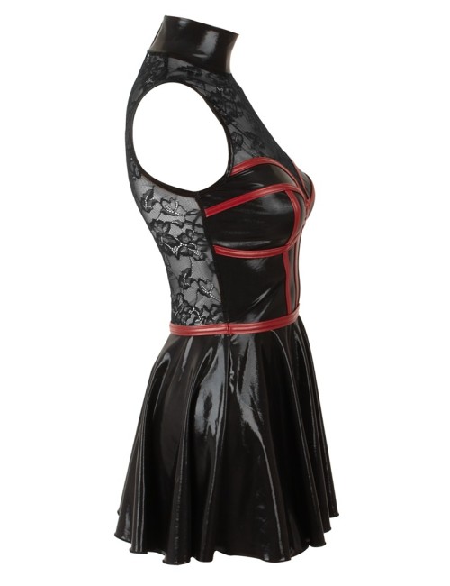 Robe Courte Wetlook & Dentelle Noire Cottelli PARTY