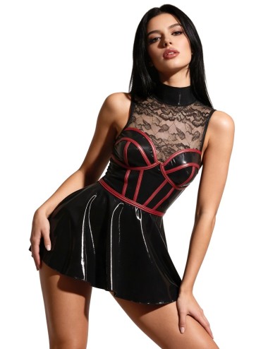 Robe Courte Wetlook & Dentelle Noire Cottelli PARTY