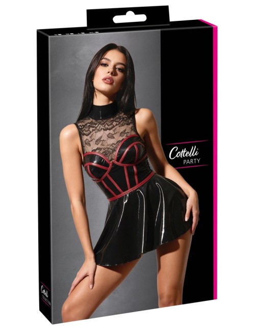 Robe Courte Wetlook & Dentelle Noire Cottelli PARTY