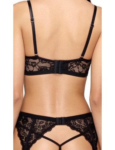 Ensemble Cottelli 3 pièces en dentelle noire porte-jarretelles