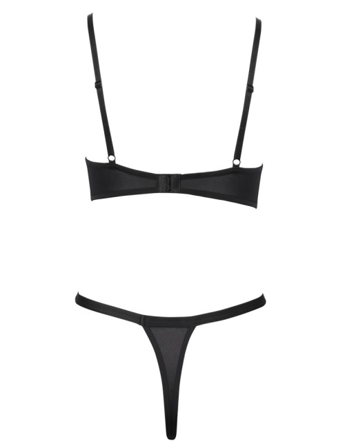Ensemble lingerie Cottelli LINGERIE en dentelle noire avec œillets